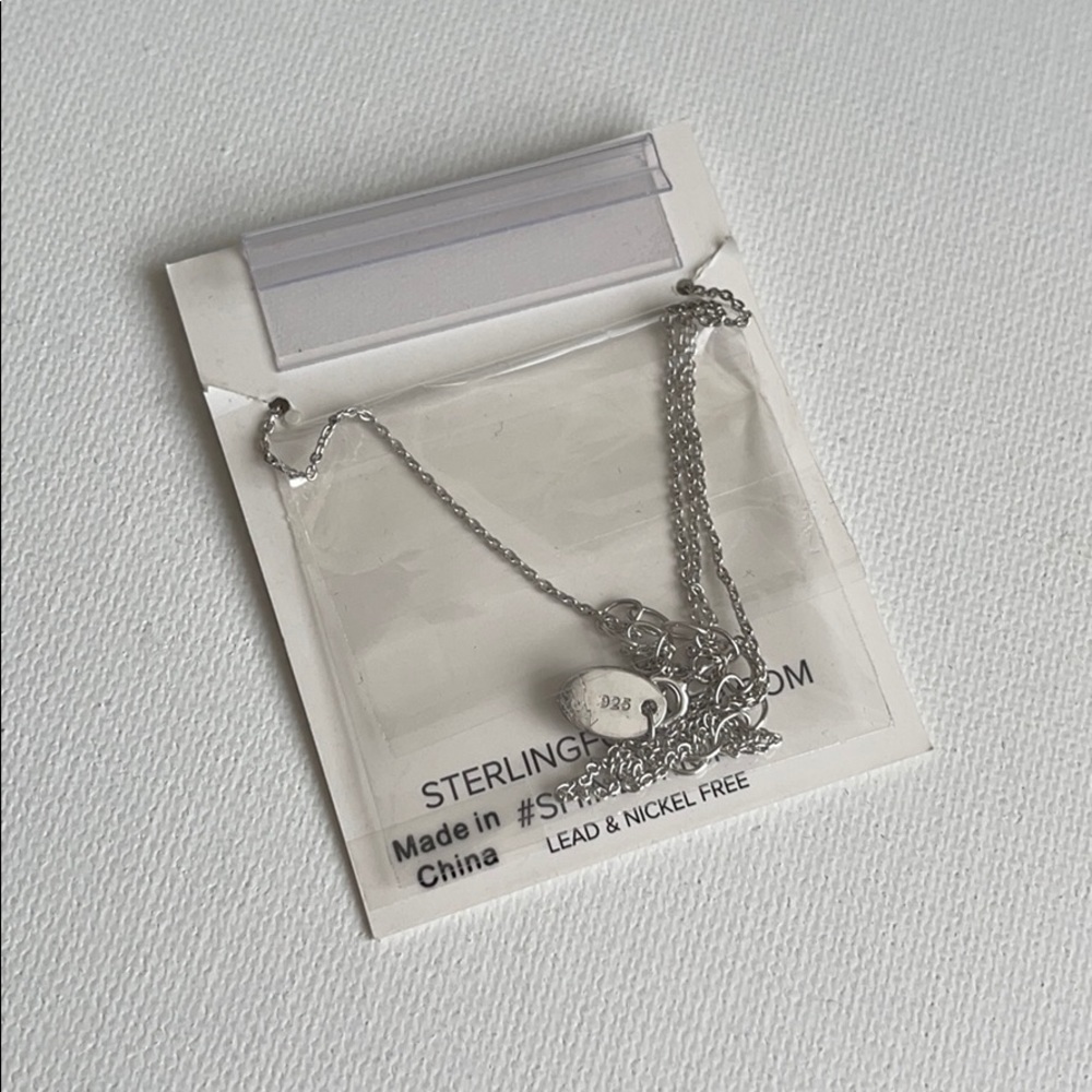Dainty Sterling Forever Silver & Cubic Zirconia Necklace - Picture 2 of 9